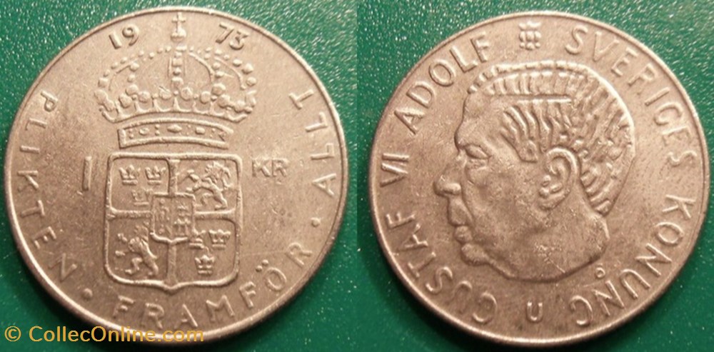 monnaie monde suede 1 krona 1973