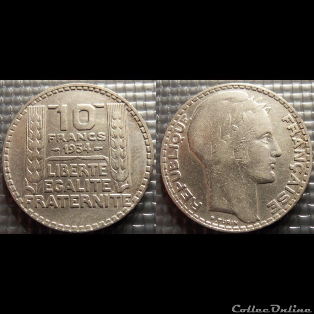 monnaie france moderne la 10 francs turin 1934 28mm 10g