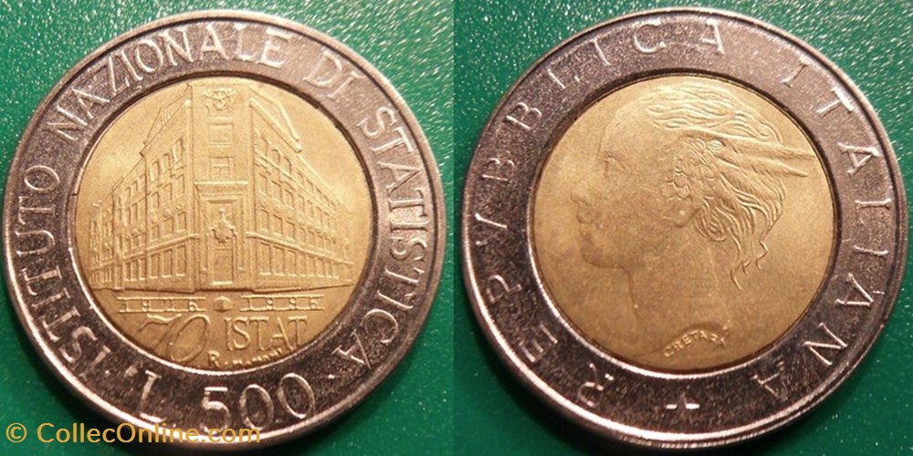 monnaies monde italie 500 lires 1996