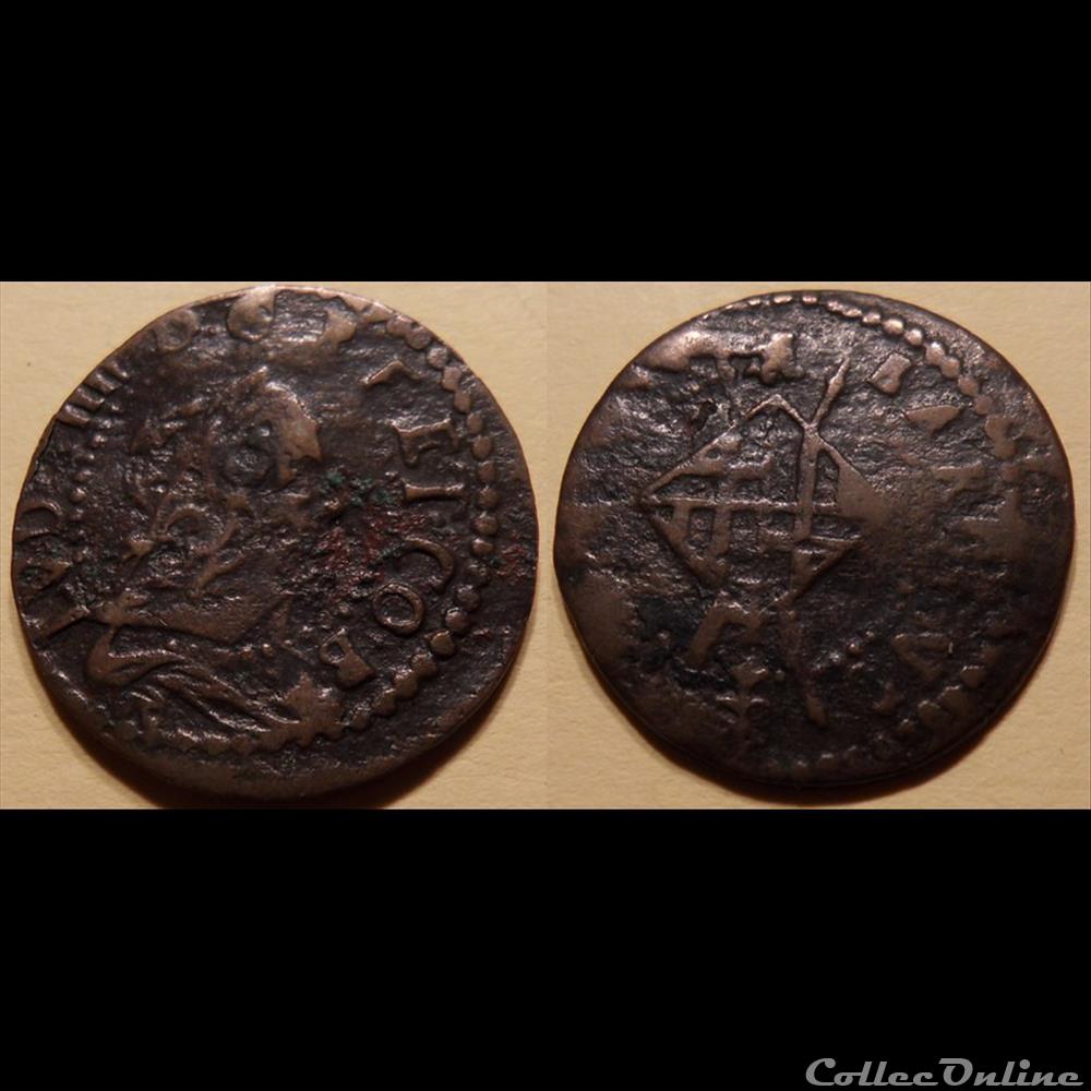 H9 Louis XIV sizain de Barcelone monnaies europe medievale france royales h9 louis xiv sizain de barcelone
