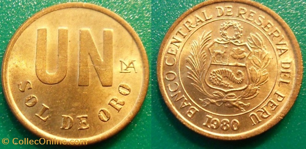 monnaie monde perou 1 sol des oro 1980