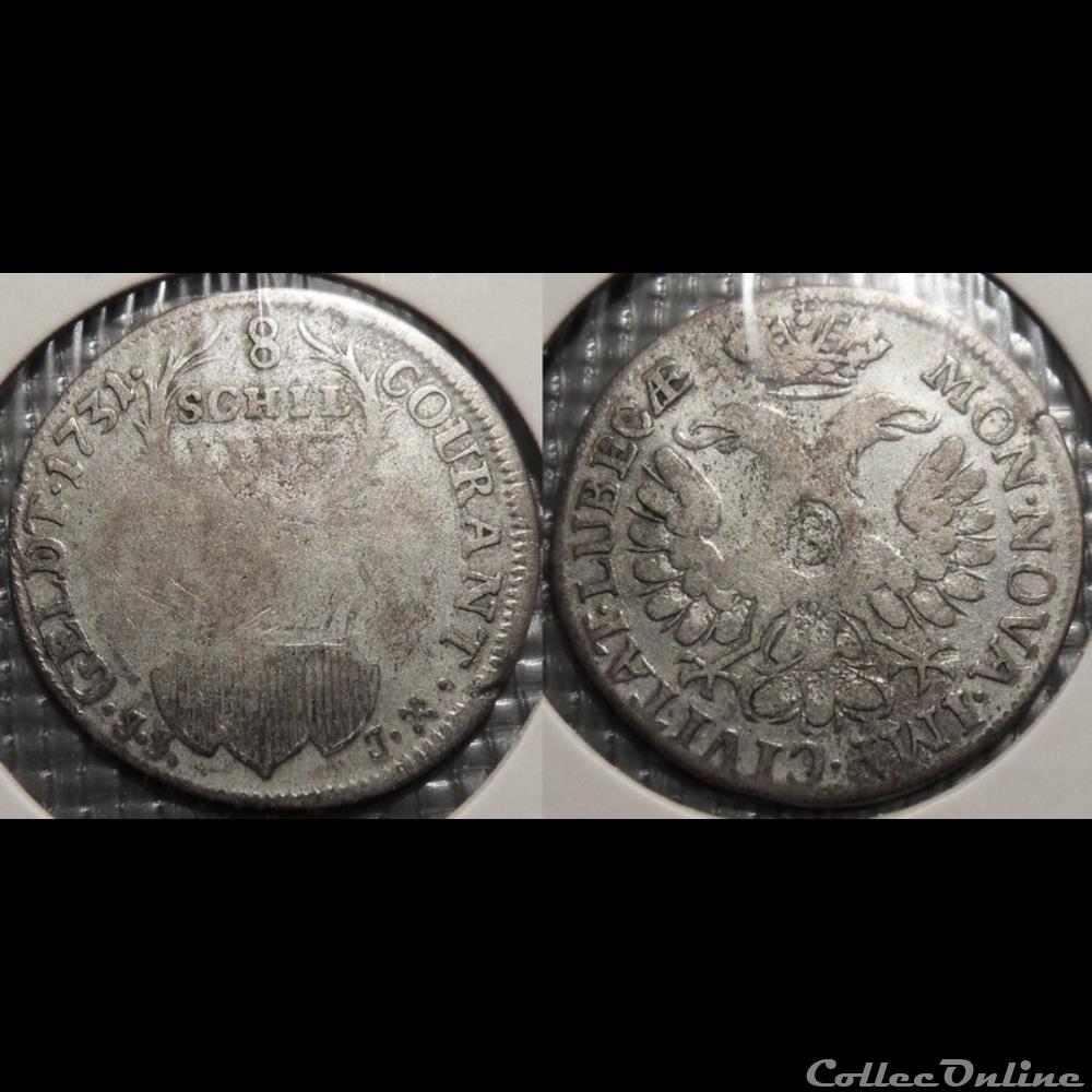 Germany Lübeck 8 Shilling 1731 monnaie monde moderne germany lubeck 8 shilling 1731