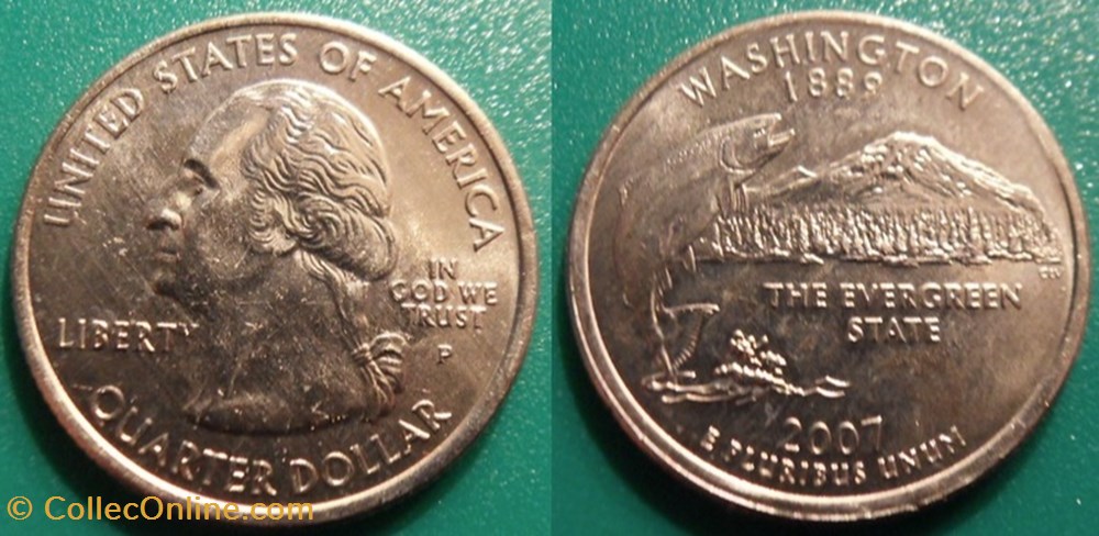 1/4 dollar 2007 P Washington monnaie monde etat uni 1 4 dollar 2007 p washington