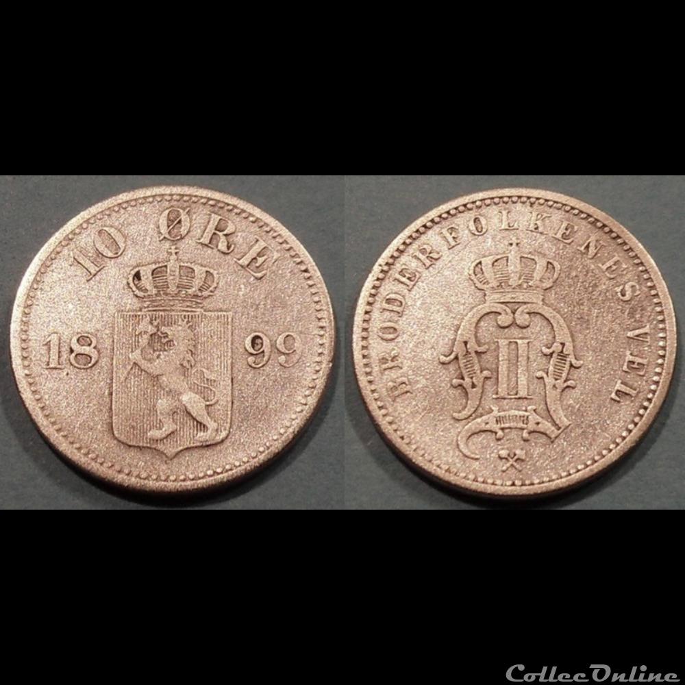 Norvège 10 Ore 1899 monnaie monde moderne norvege 10 ore 1899
