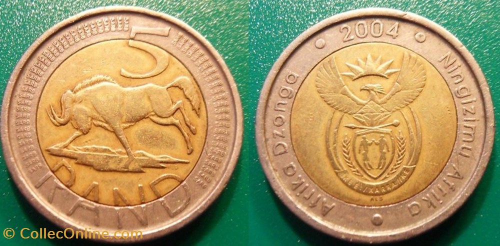 5 Rand 2004 monnaie monde afrique du sud 5 rand 2004