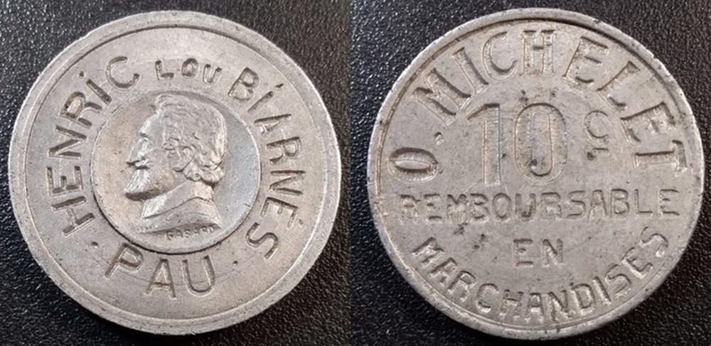p- MN Pau Henric lou Biarnes 10 C. Al Elie:50.2 variété plus épaisse monnaies paranumismatique jetons poids p mn pau henric lou biarnes 10 c al elie 50 2 variete plus epaisse
