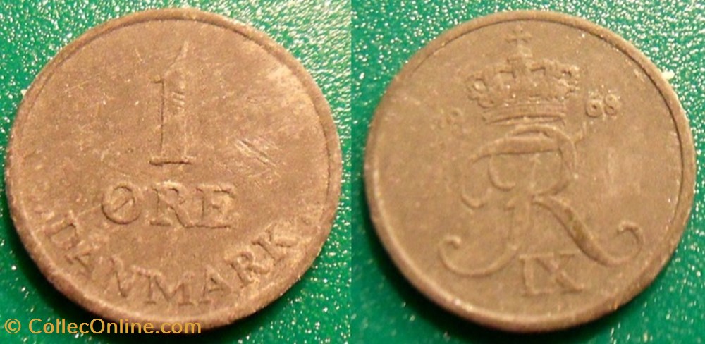 monnaie monde danemark 1 ore 1968