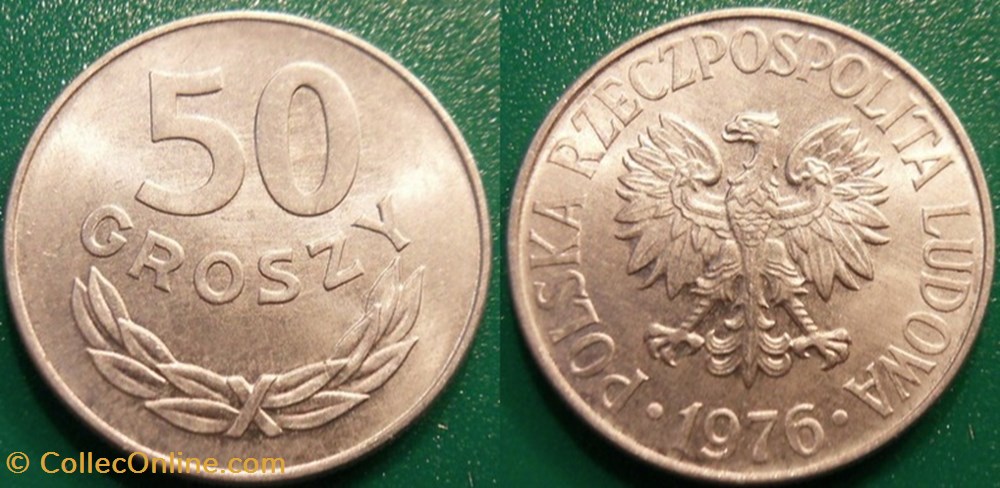 50 Groszy 1976 monnaie monde pologne 50 groszy 1976