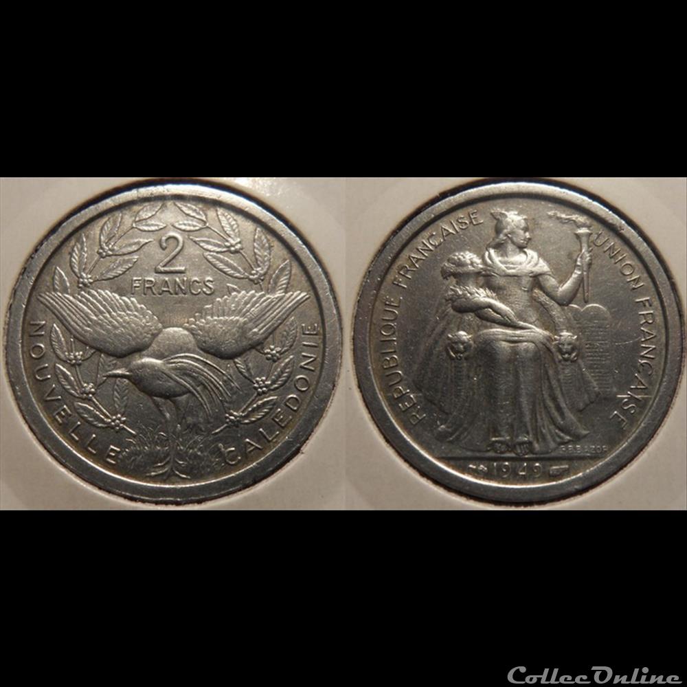 Nouvelle Calédonie Union Française 2 Francs 1949 monnaie france colony nouvelle caledonie union francaise 2 francs 1949