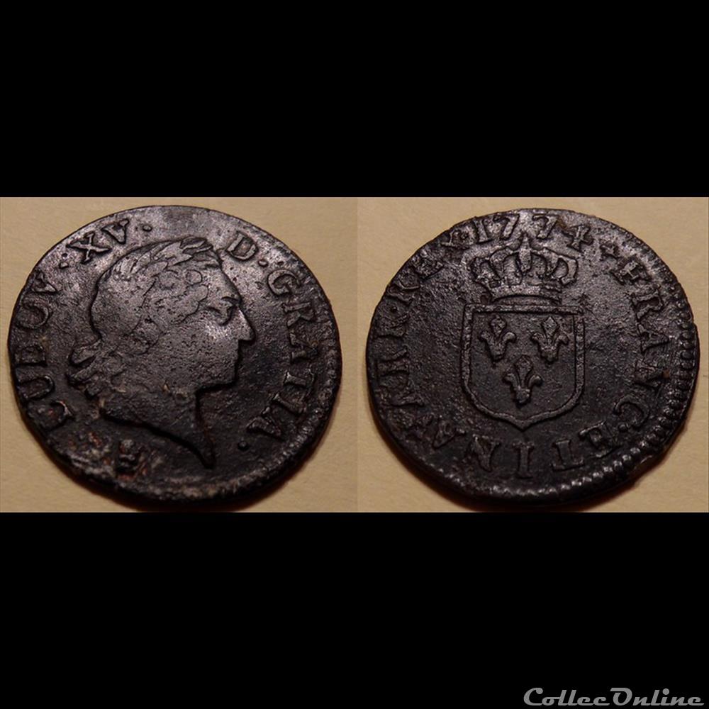 I20 Louis XV Liard à la vieille tête 1771 I Limoges monnaies france royales i20 louis xv liard a la vieille tete 1771 i limoges