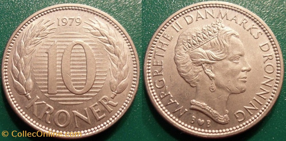 monnaie monde danemark 10 kroner 1979
