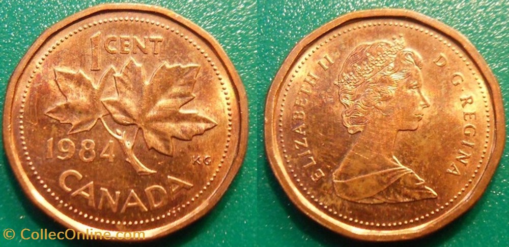 monnaie monde canadum 1 cent 1984 dodecagonale