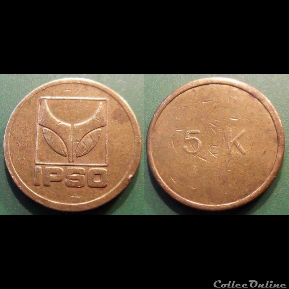 monnaie jeton mereaux e j etr belgique ipso 5 k