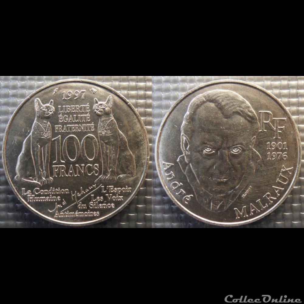 Op 100 francs André Malraux 1997 31mm 15g monnaie france moderne op 100 francs andre malraux 1997 31mm 15g