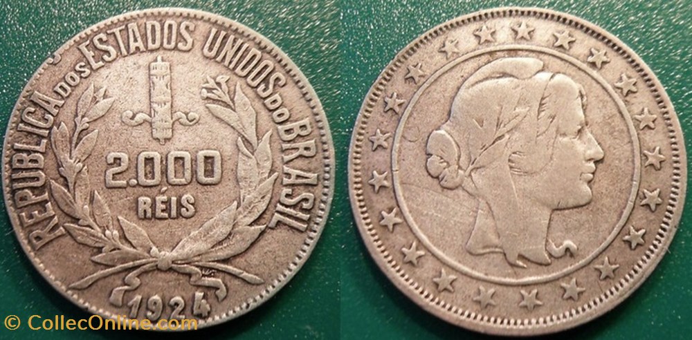 monnaie bresil 2000 reis 1924