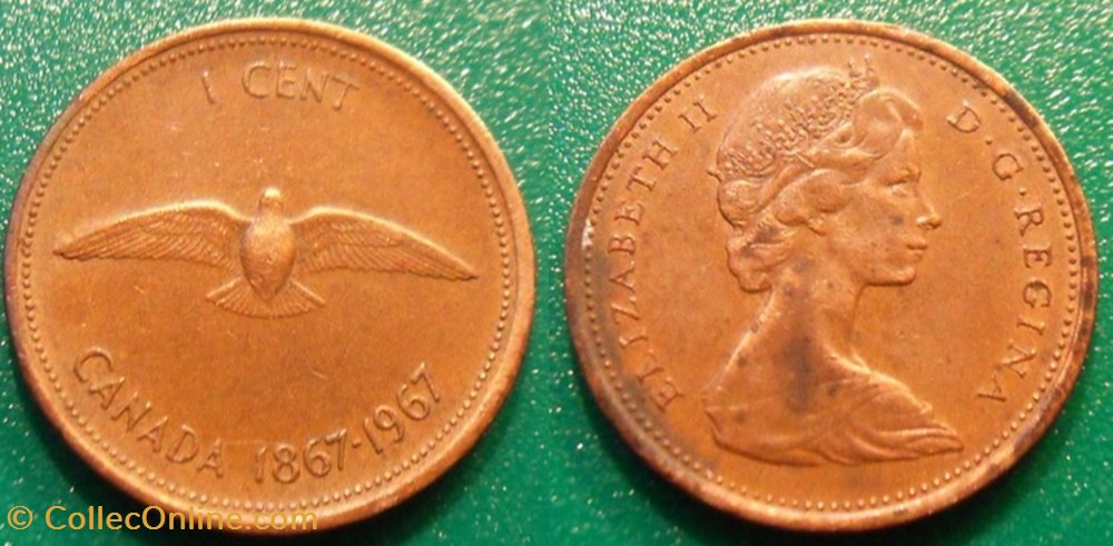 monnaie monde canadum 1 cent 1967