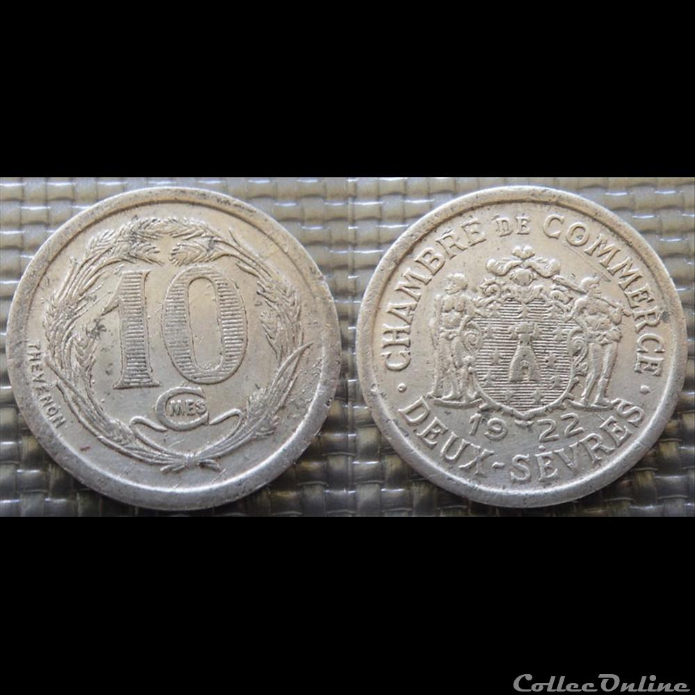 p- MN Deux Sèvres 10 C. 1922 Al Elie:10.2 monnaies paranumismatique jetons poids p mn deux sevres 10 c 1922 al elie 10 2