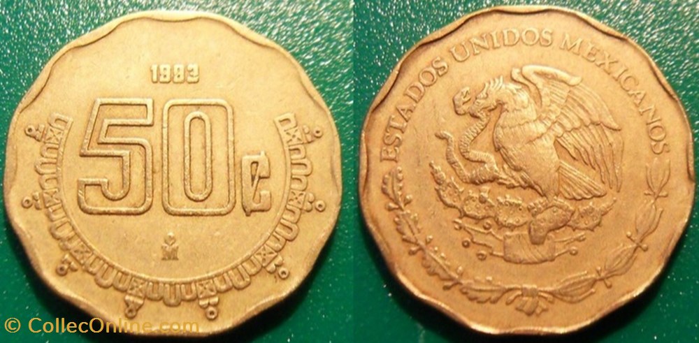 monnaie monde mexique 50 centavos 1983