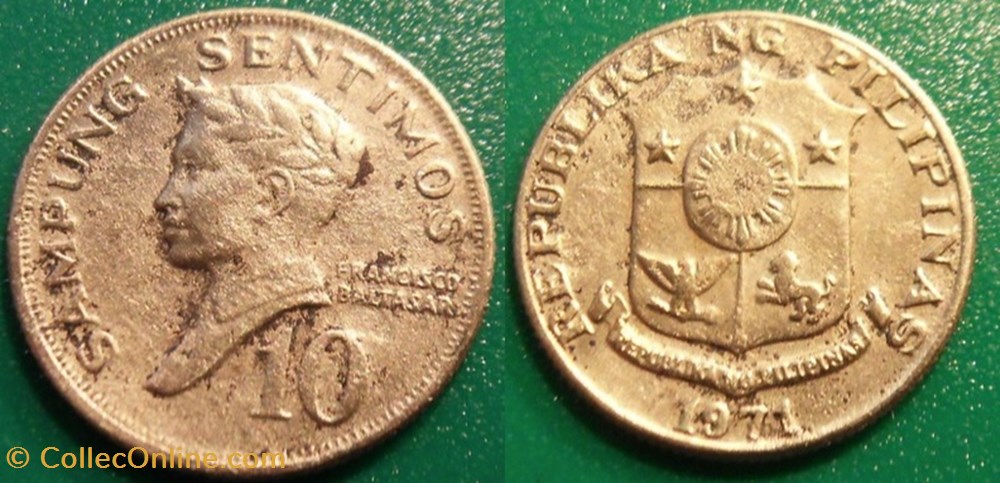 10 Sentimos 1971 monnaie monde philippine 10 sentimos 1971