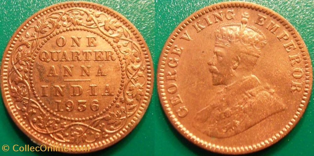 1/4 Anna 1936 monnaie monde inde 1 4 anna 1936