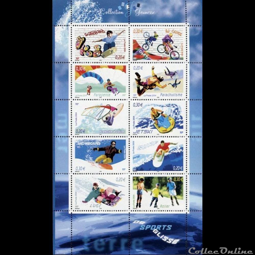 timbre france assignat 2004 sports de glisse