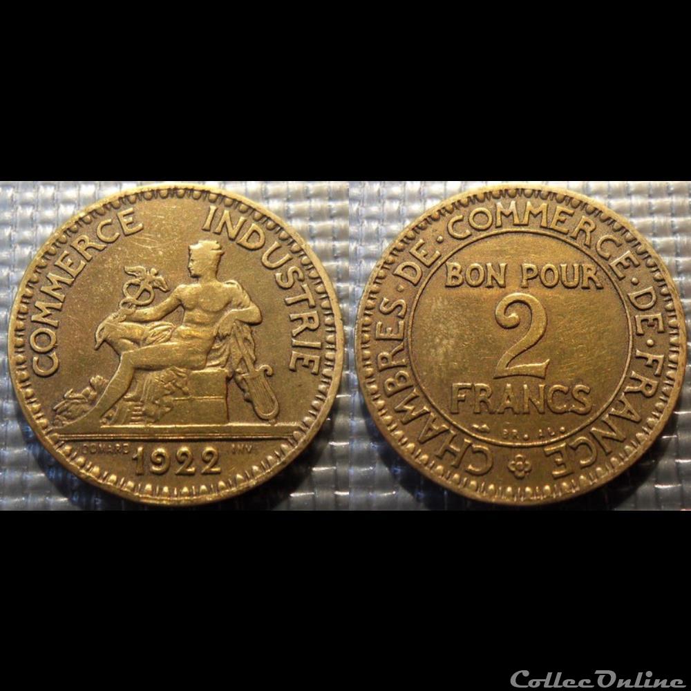 Jb 2 francs Domard 1922 27mm 8g monnaie france moderne jb 2 francs domard 1922 27mm 8g