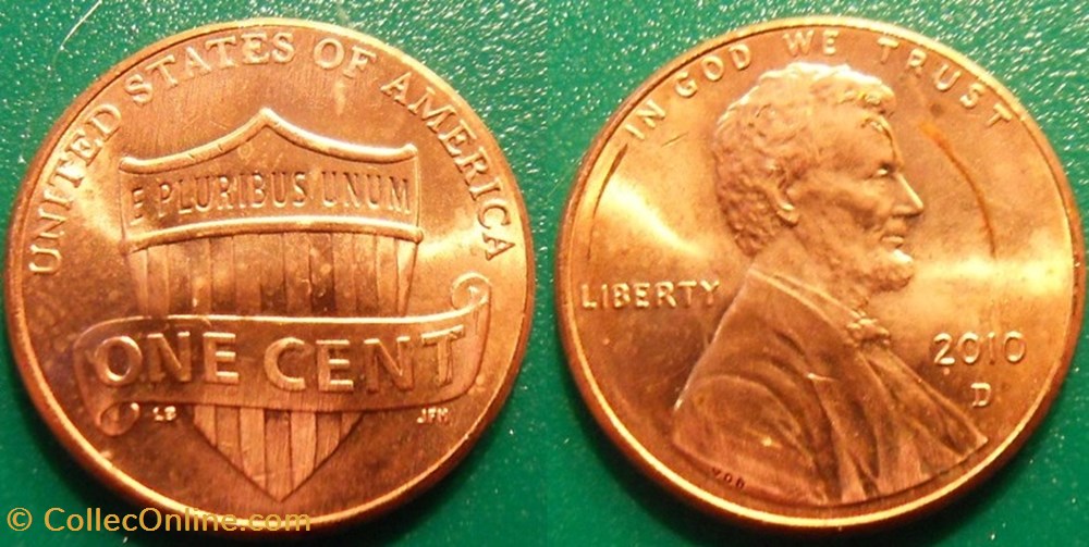 monnaie monde etat uni 1 cent 2010 d