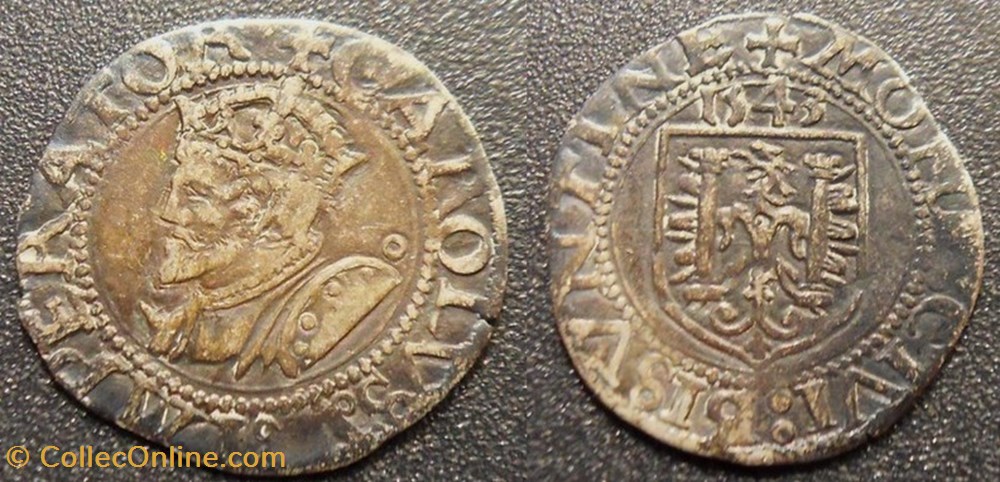 monnaies europe medievale france feodales franche comte ville de besancon 1 carolus 1543