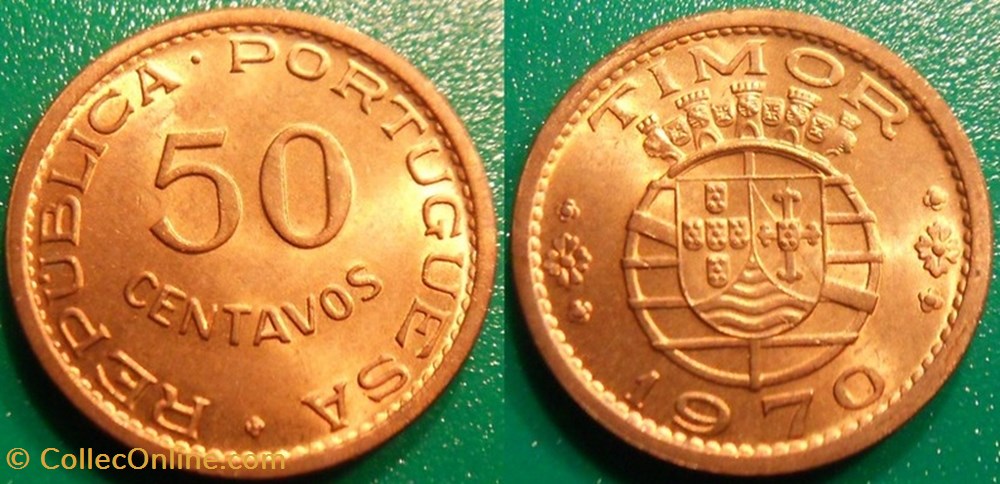monnaie monde timor oriental 50 centavos 1970