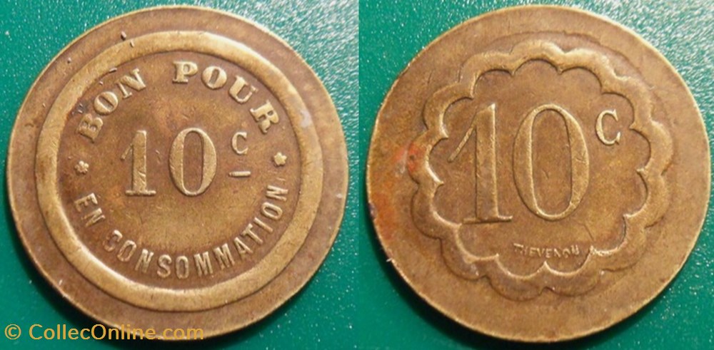 f- Jeton à consommer Bon pour 10 c en Consommation monnaies jetons mereaux f jeton a consommer bon pour 10 c en consommation