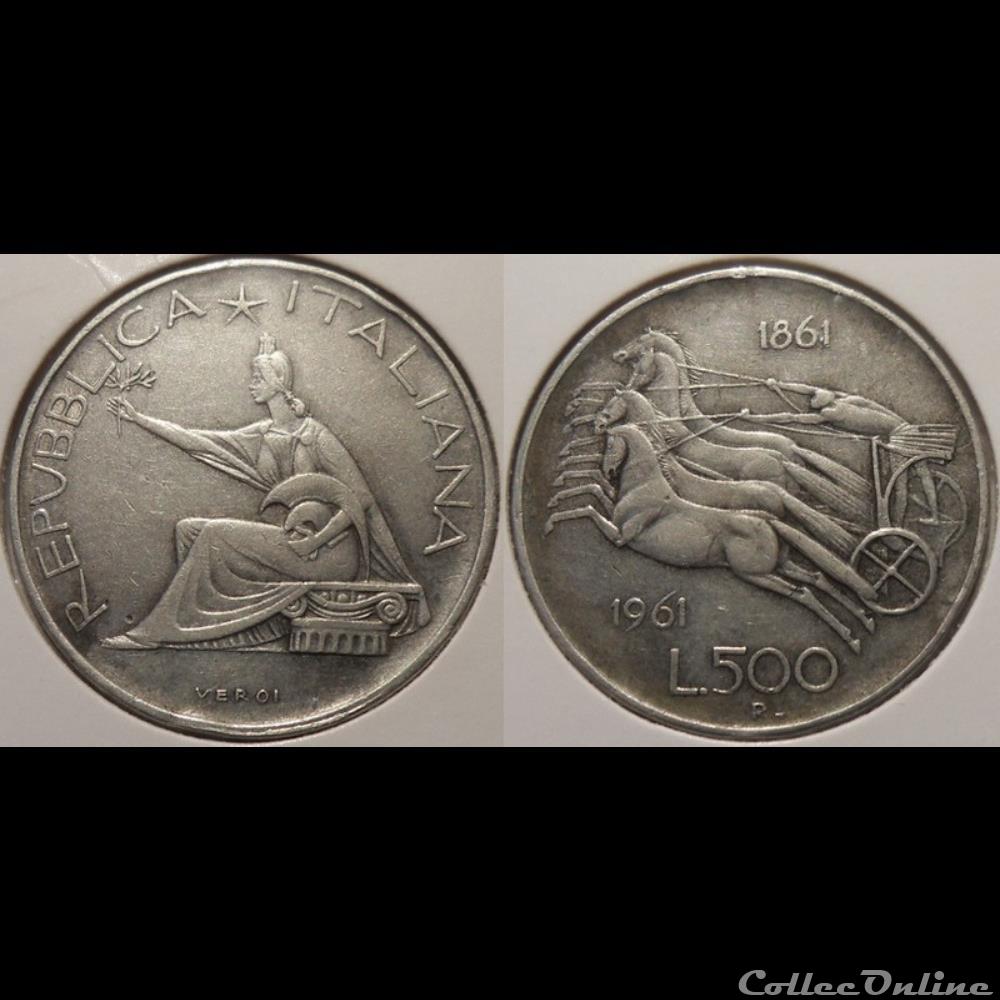 monnaie antique romaine italie 500 lires 1961 r