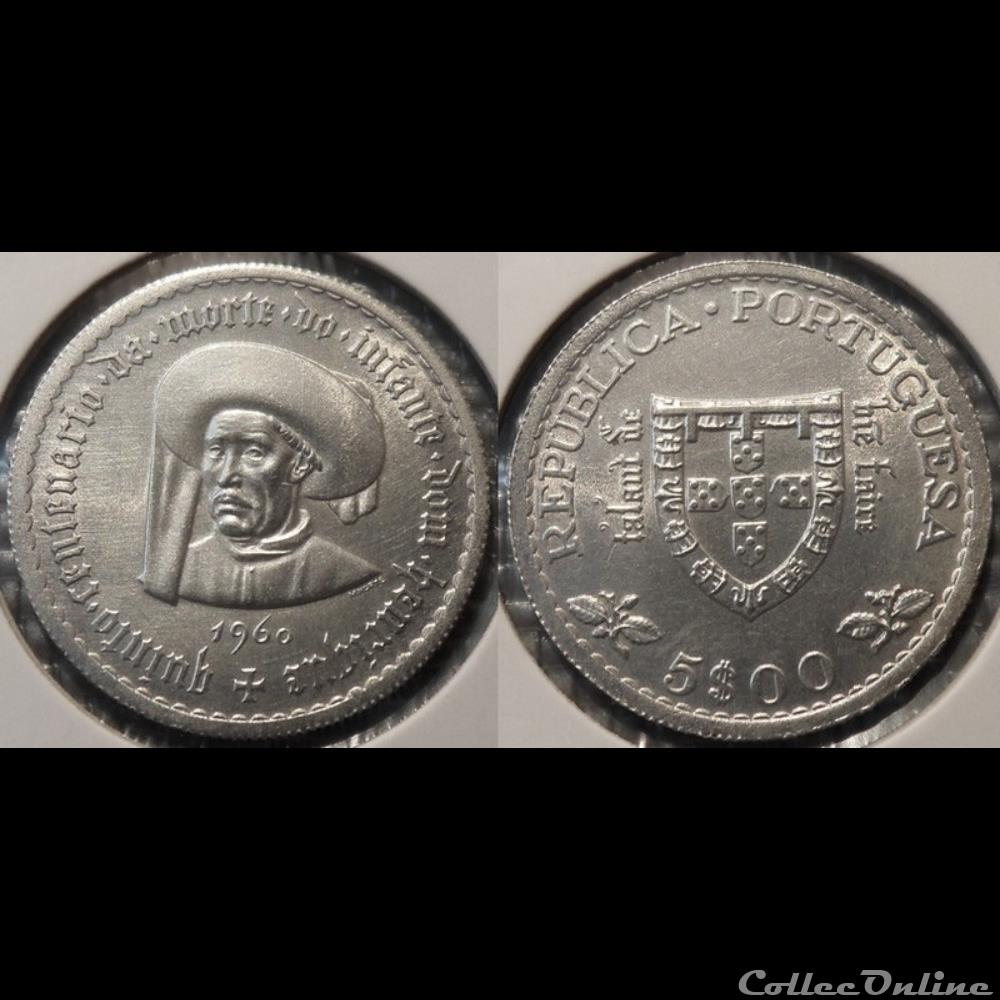 monnaie france moderne portugal 5 escudos 1960