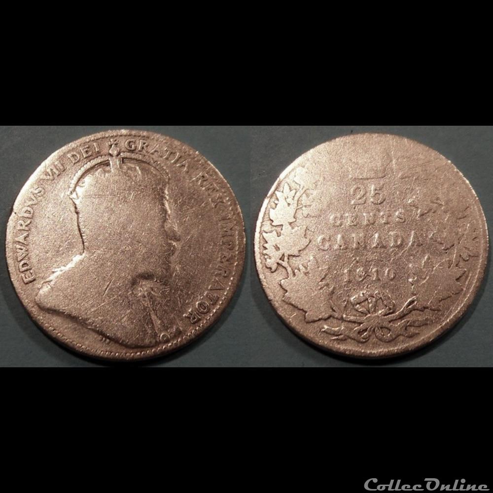 monnaie france royale canada 25 cents 1910