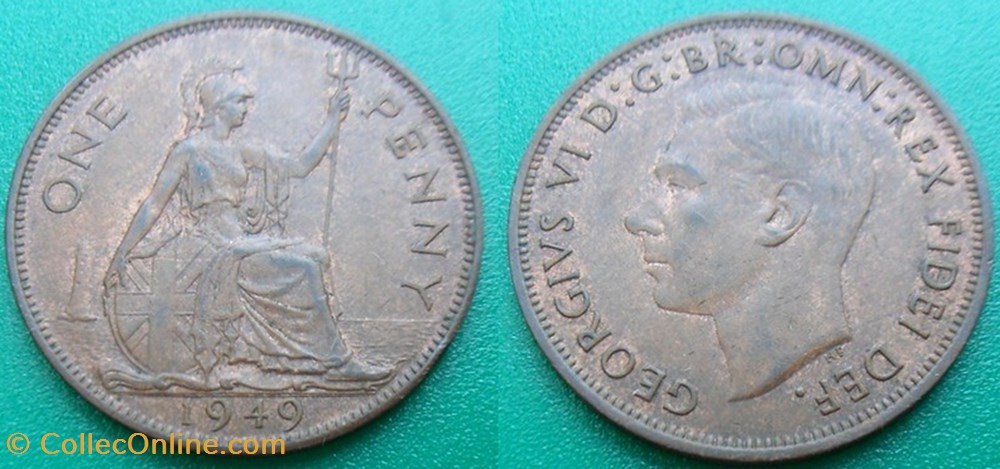 1 Penny 1949 monnaie monde royaume uni 1 penny 1949