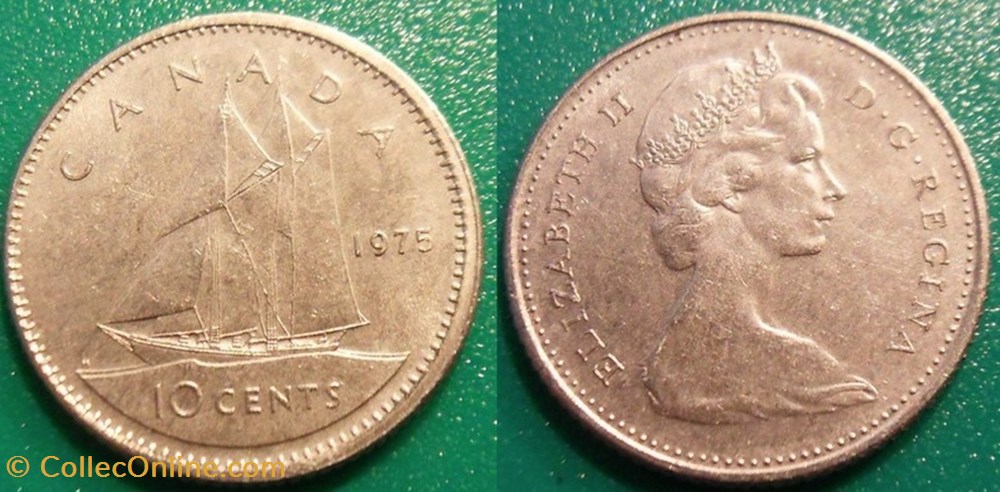 10 Cents 1975 monnaie monde canadum 10 cents 1975