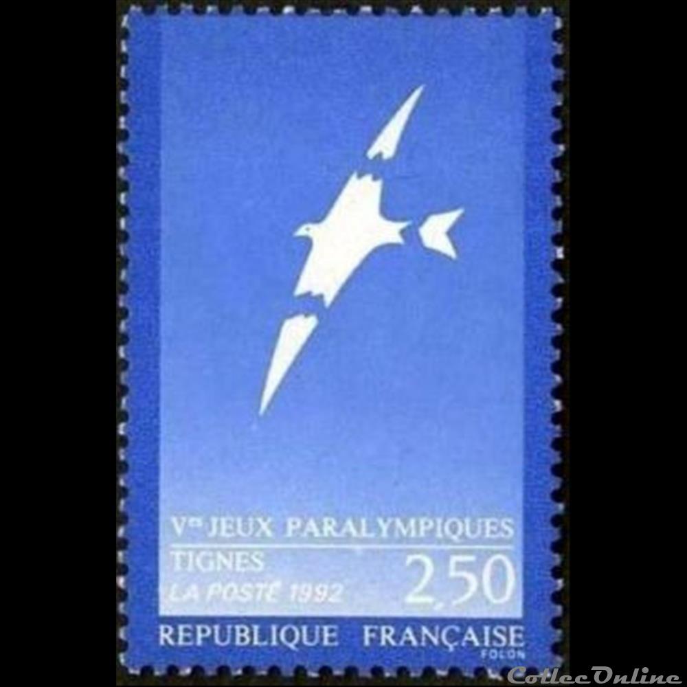 timbre france assignat 1991 veme jeux paralympiques tignes