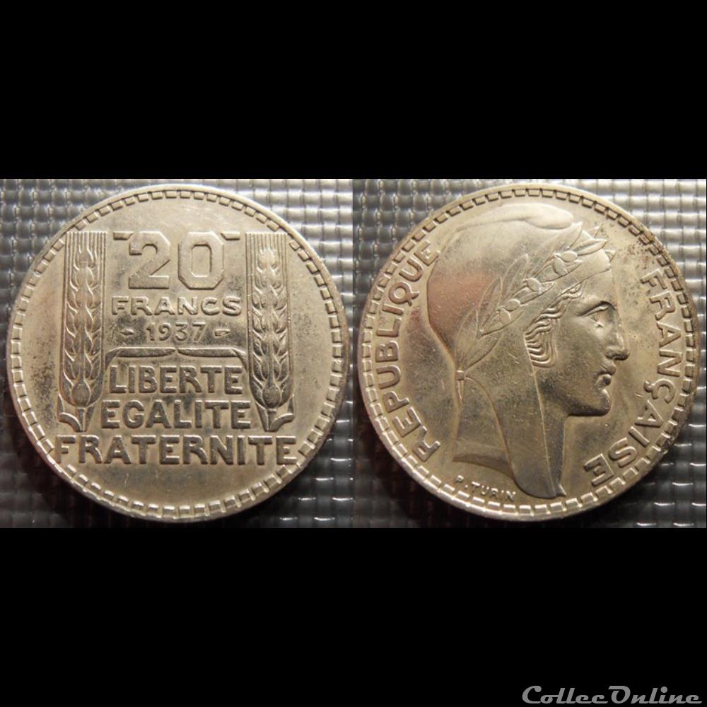 Ma 20 francs Turin 1937 35mm 20g monnaie france moderne ma 20 francs turin 1937 35mm 20g