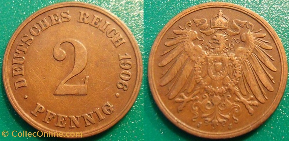 Allemagne 2 Pfennig 1906 monnaie monde allemagne 2 pfennig 1906