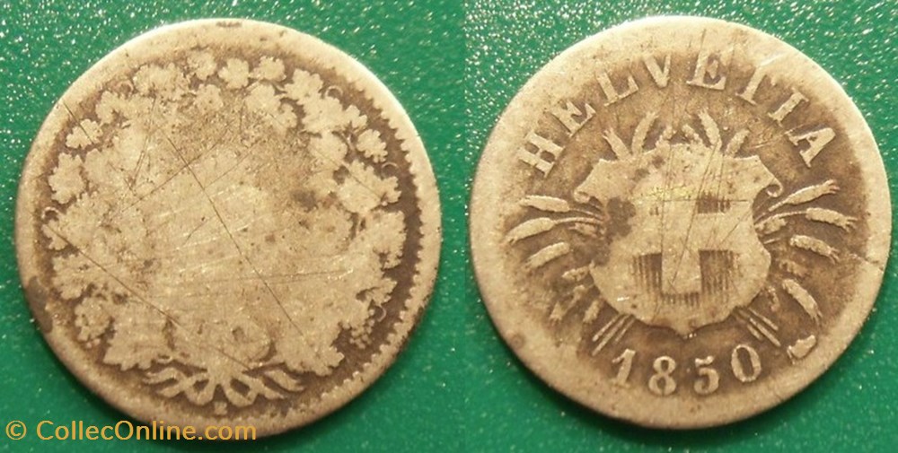 Suisse 5 Rappen 1850 monnaies monde suisse 5 rappen 1850