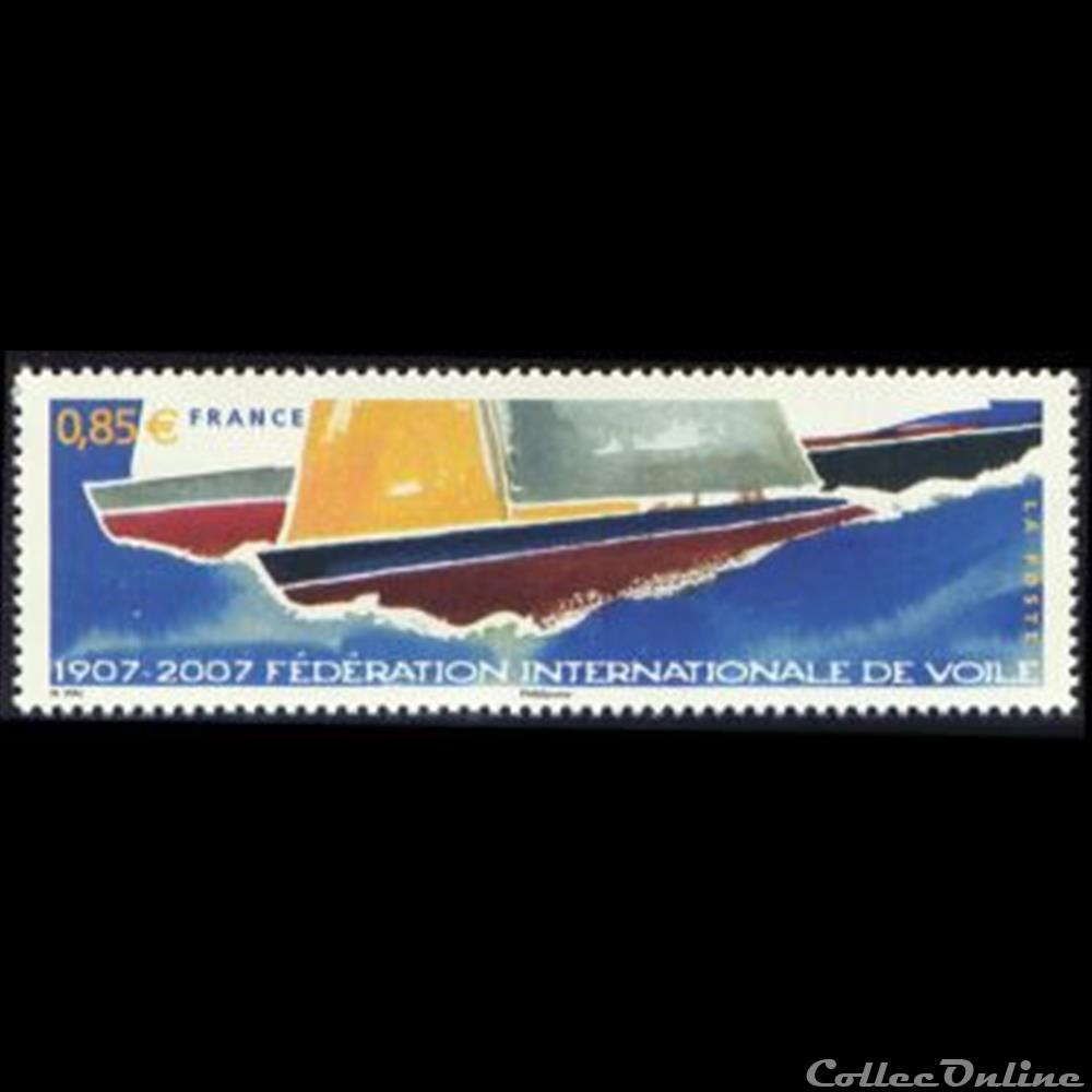 timbre france assignat 2007 centenaire de la federation internationale de voile