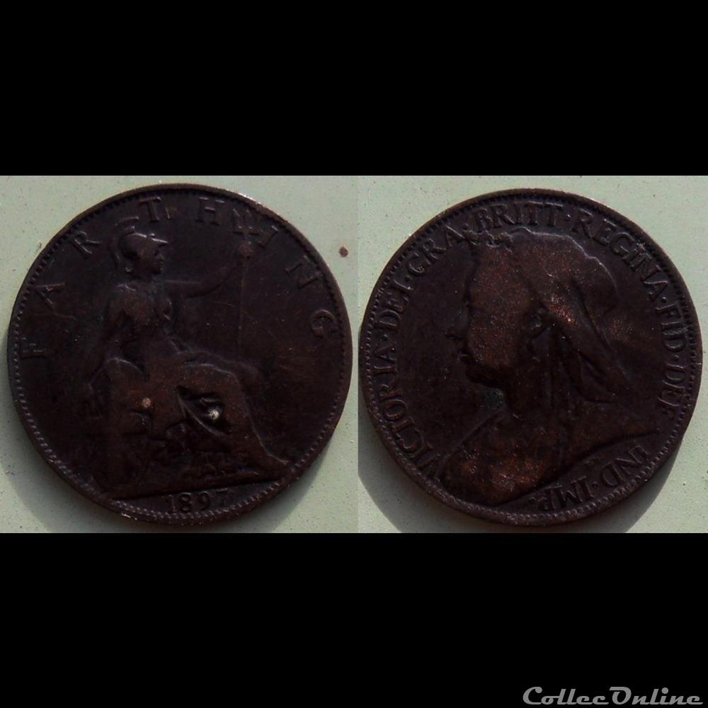 Grande Bretagne Farthing 1897 monnaie monde moderne grande bretagne farthing 1897