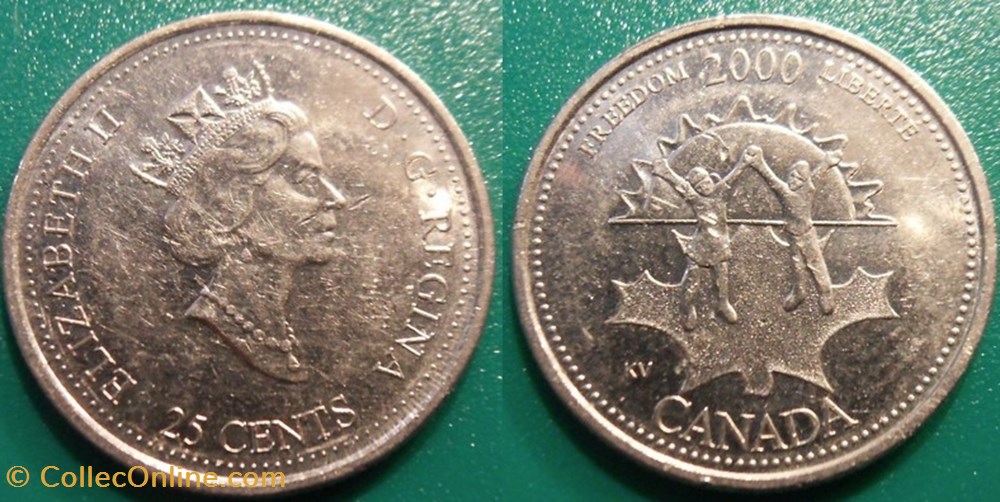 25 Cents 2000 monnaie monde canadum 25 cents 2000