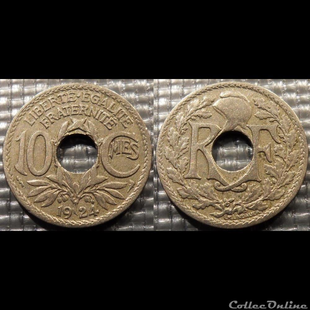 Dc 10 centimes EM Lindauer 1924 21mm 4g monnaie france moderne dc 10 centimes em lindauer 1924 21mm 4g