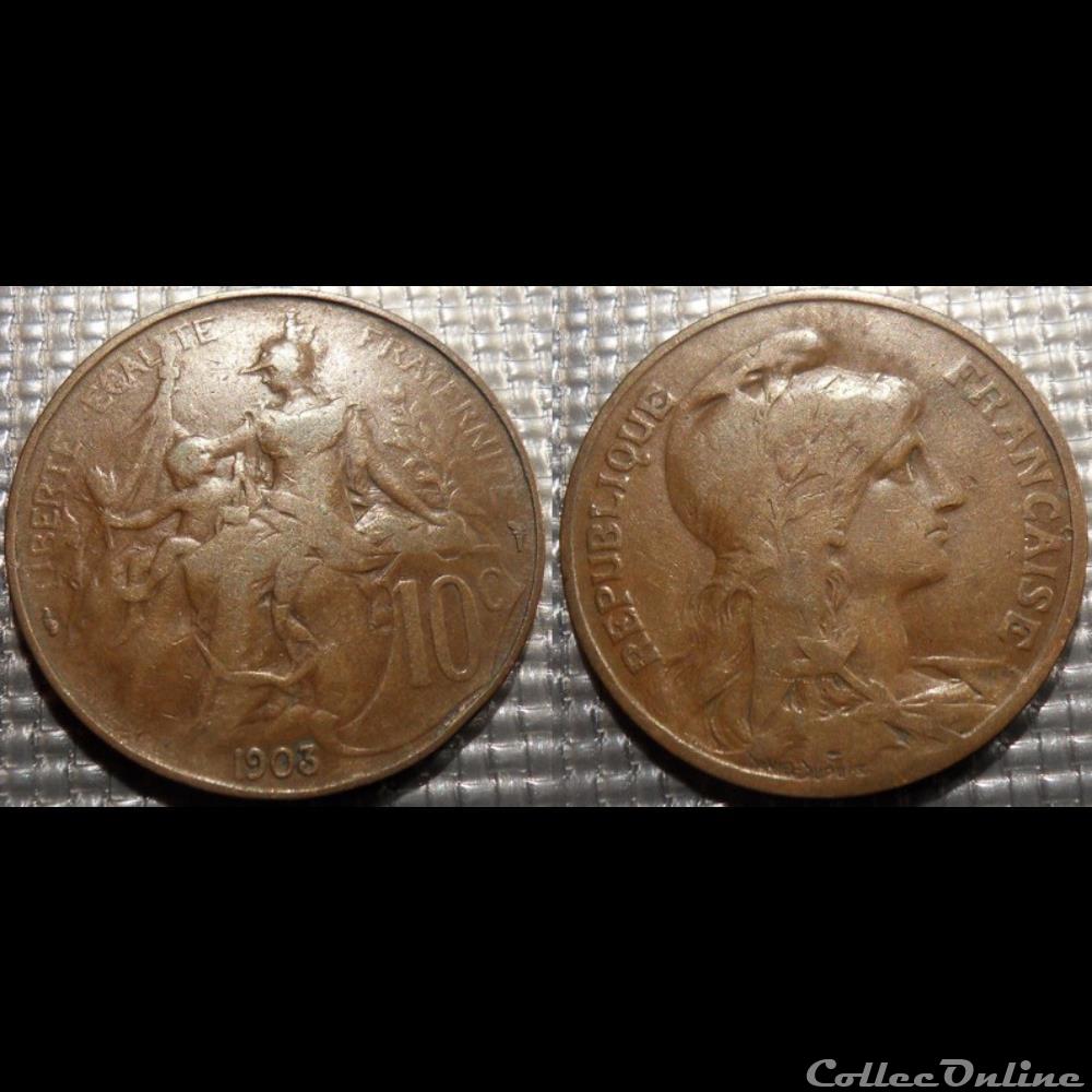 monnaies monde france da 10 centimes dupuis 1903