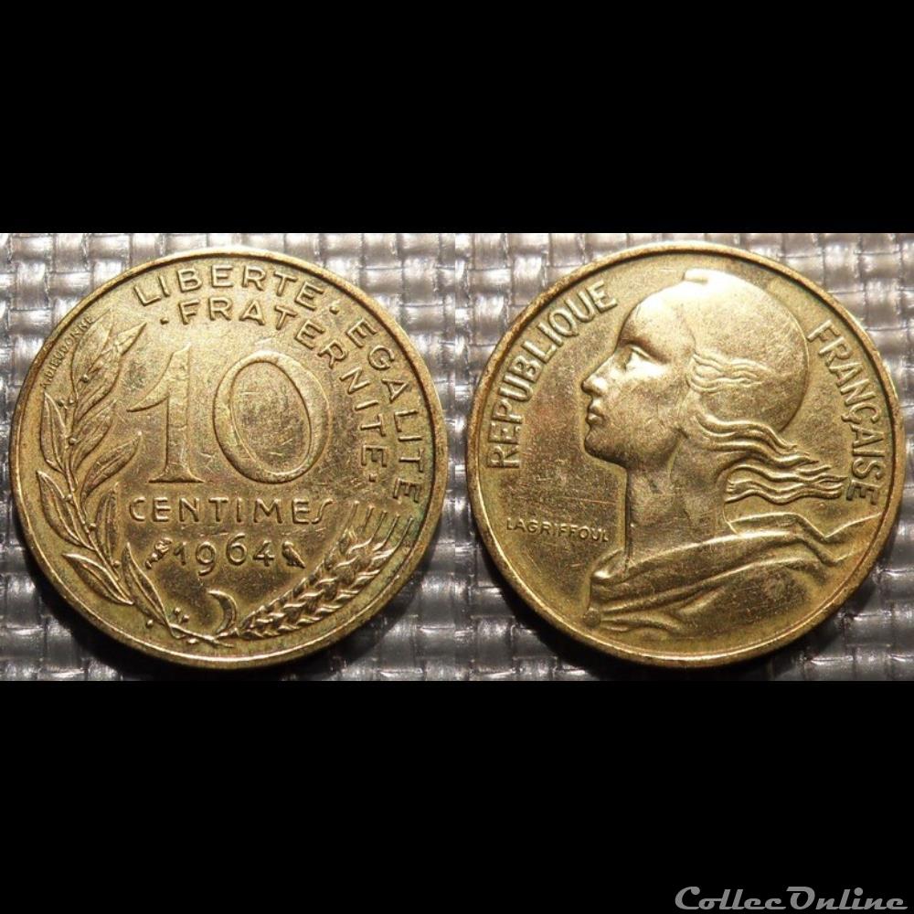 Di 10 centimes Marianne 1964 20mm 3g monnaie france moderne di 10 centimes marianne 1964 20mm 3g