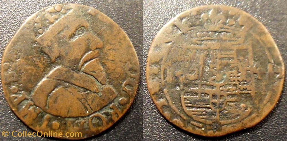 Pays Bas Féodaux - Ferdinand d'Aspremont-Lynden - 1 Liard 1641 monnaies monde pays bas feodaux ferdinand aspremont lynden 1 liard 1641