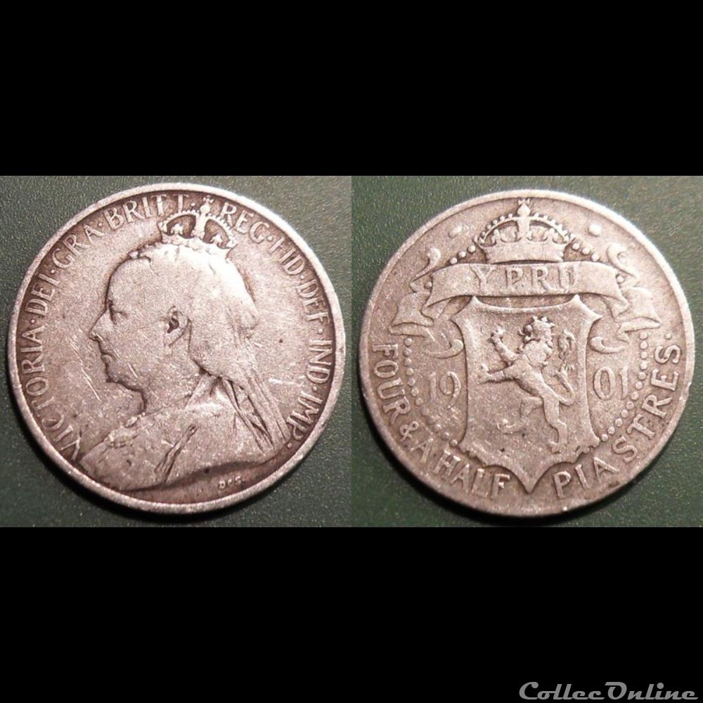 Chypre 4-1/2 Piastres 1901 monnaie france feodale chypre 4 1 2 piastres 1901
