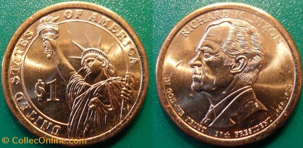 1 dollar Presidents: 1969-1974 Richard M. Nixon monnaie monde etat uni 1 dollar presidents 1969 1974 richard m nixon
