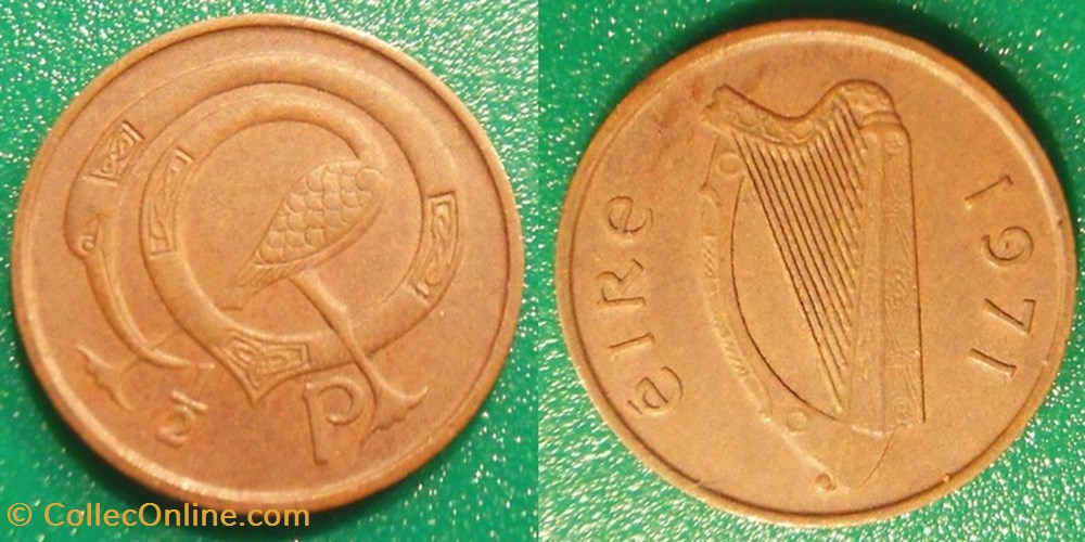 1/2 Penny 1971 monnaie monde irlande 1 2 penny 1971
