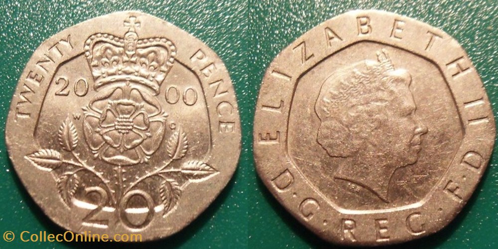 20 Pence 2000 monnaie monde royaume uni 20 pence 2000